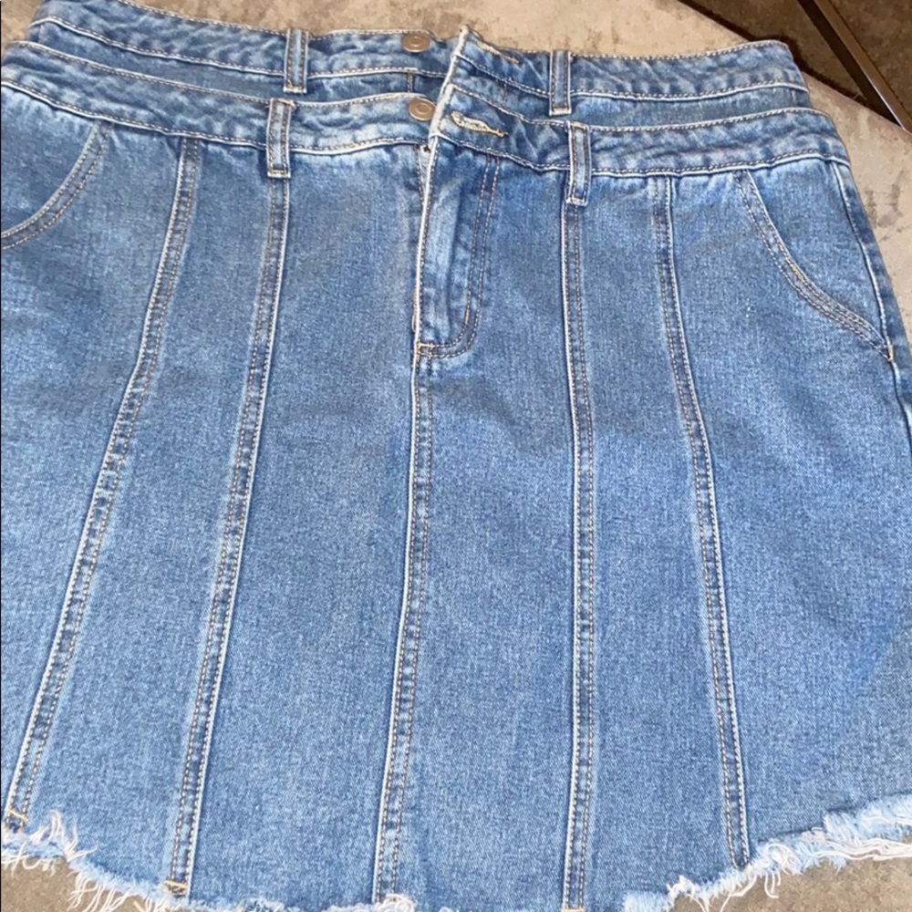 RENVY Denim mini skirt